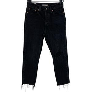 Levi's Premium Wedgie Striaght Leg Raw Hem Jeans Womens Size 27